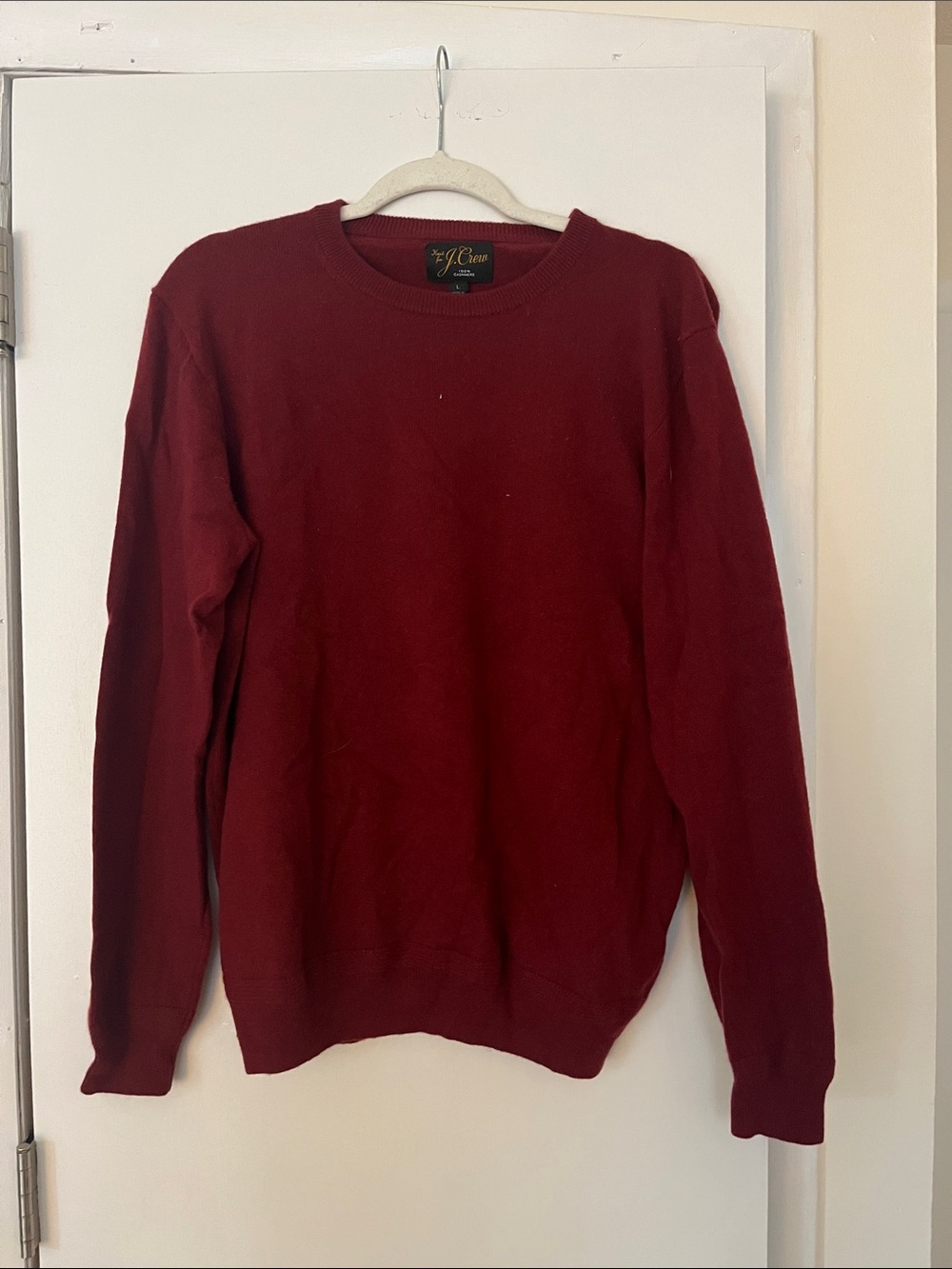 J. Crew Men’s Crewneck Cashmere Sweater - Burgundy